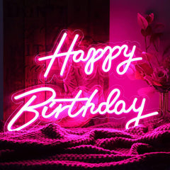 The Seven Colours Beautiful Happy Birthday Led Neon Wall Decoration for Living Room | Home Decoration | Gifts | Led Neon Light Sign | Wall Decoration | Customized Neon sign