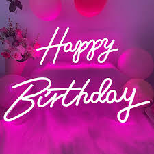 The Seven Colours Beautiful Happy Birthday Led Neon Wall Decoration for Living Room | Home Decoration | Gifts | Led Neon Light Sign | Wall Decoration | Customized Neon sign