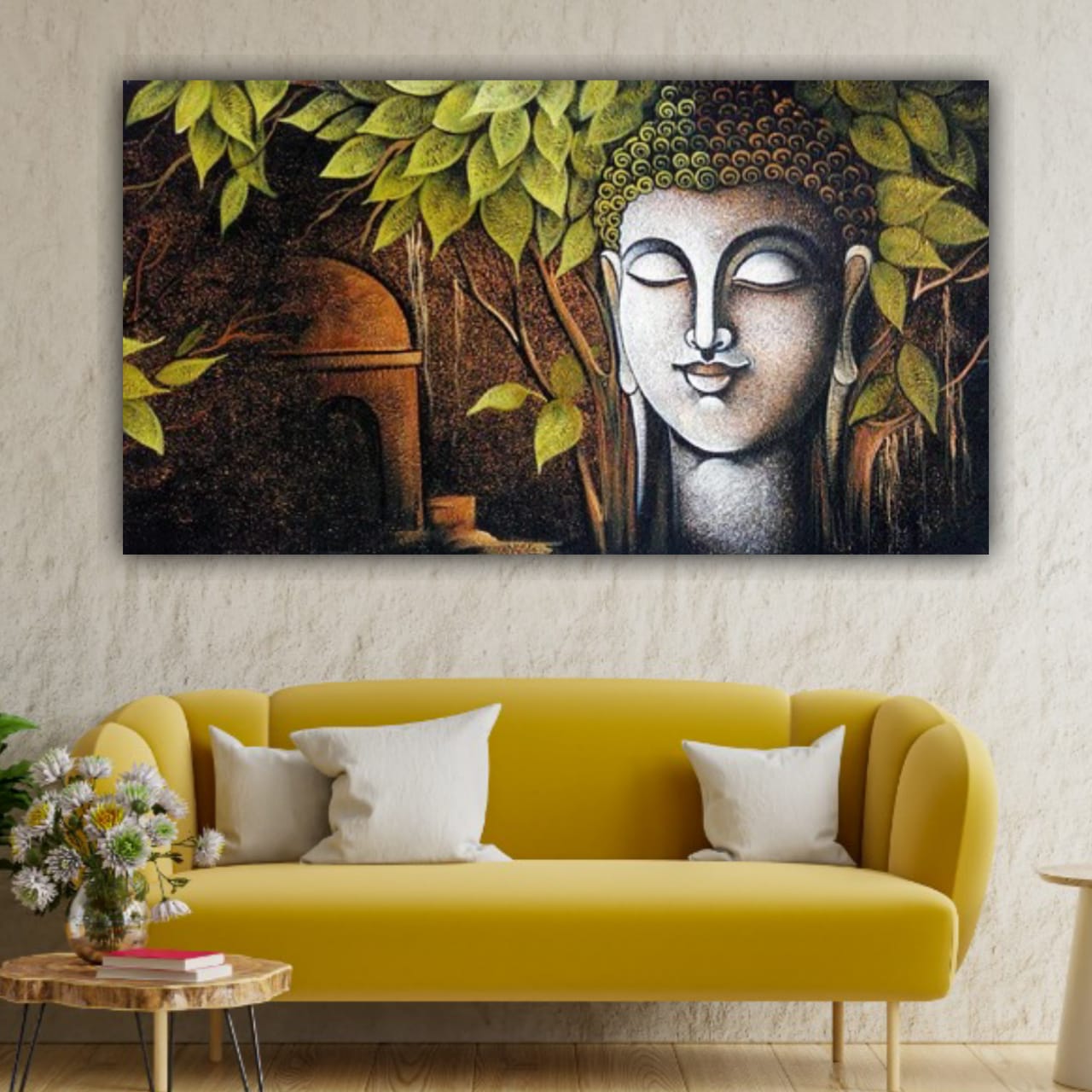 Lord Buddha Painting for Living Room Wall Decor