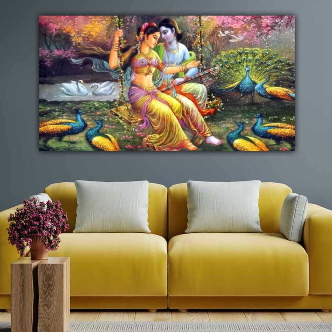 Radha Krishna Painting Frame for Wall Decor