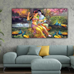 The Seven Colours Radha Krishna Painting Frame for Wall Decoration Living Room | Big Size Large painting Frame