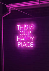 Led Neon Sign Wall Decor This is Our Happy Place Led Neon Light Sign for Wall Decoration, Neons light, Neon Sign Decor | Customized Led Neon Sign | Neons for Gifting