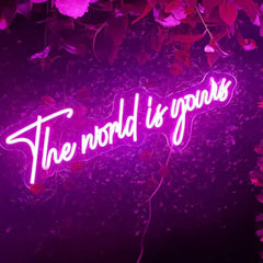 Led Neon Sign Wall Decor The World is Yours Led Neon Light Sign for Wall Decoration, Neons light, Neon Sign Decor | Customized Led Neon Sign | Neons for Gifting
