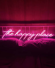 Led Neon Sign Wall Decor The Happy Place Led Neon Light Sign for Wall Decoration, Neons light, Neon Sign Decor | Customized Led Neon Sign | Neons for Gifting