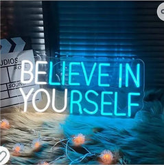 The Seven Colours Beautiful Led Neon Sign Wall Decor Believe In Yourself for Wall Decoration, Neons light, Neon Sign Decor | Customized Led Neon Sign | Neons for Gifting