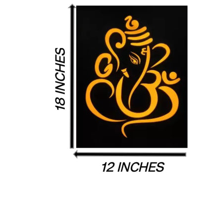 Lord Ganesha Led Acrylic Wall Decor for Living Room (12x18 In)