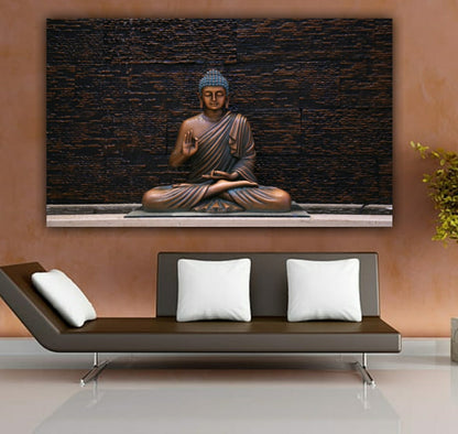 Meditating Lord Buddha Painting Canvas wall Frame for Wall Decors