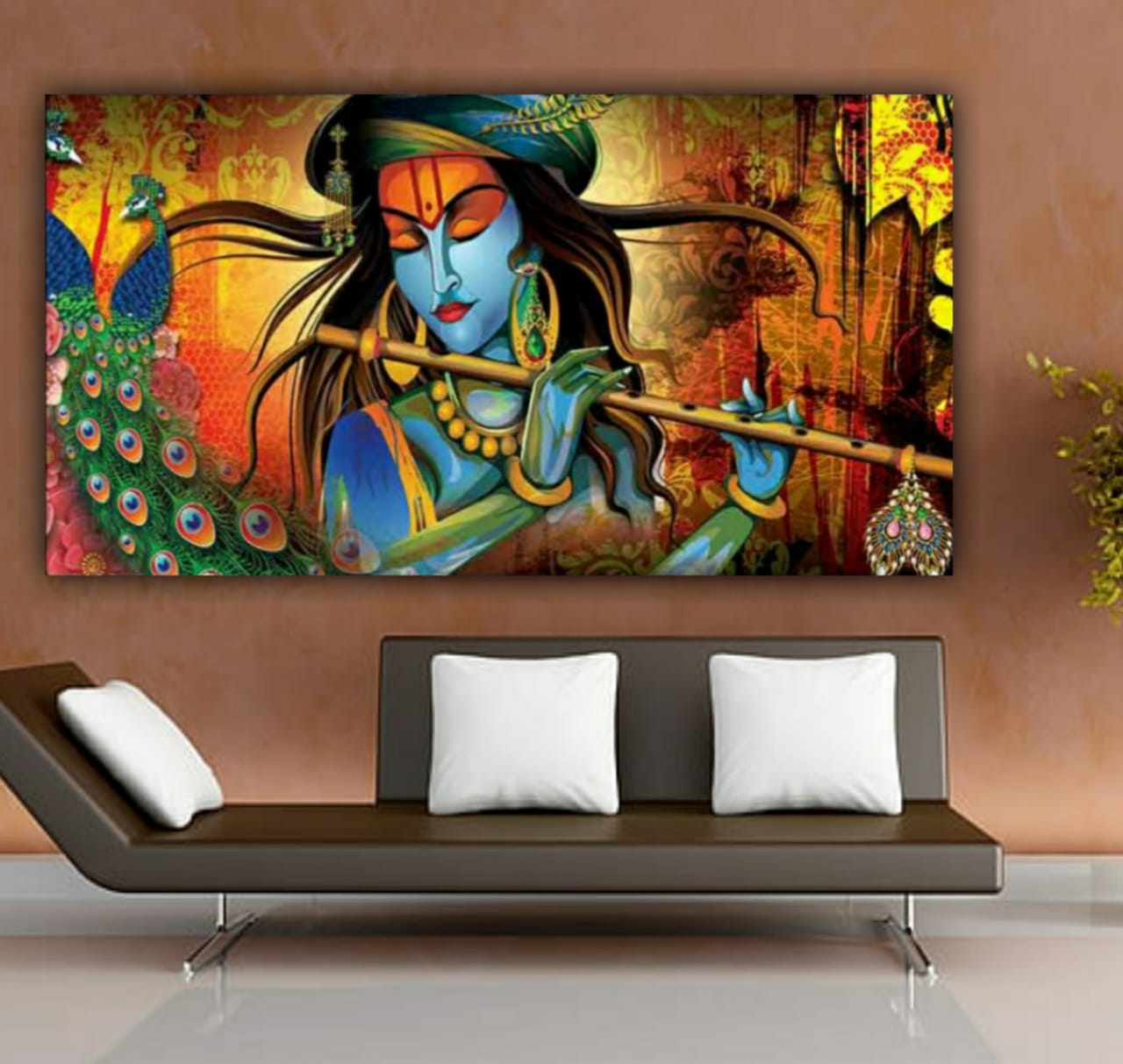 Beautiful Lord Krishna Wall Painting Frame for Living Room Wall Decors