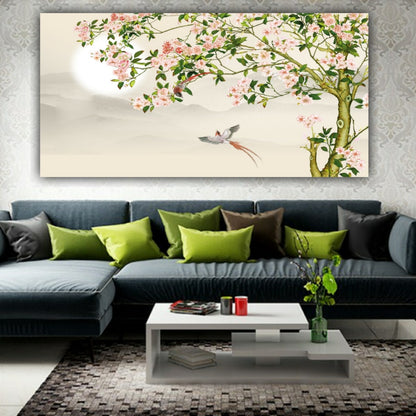 Parrot Floral Tree Art Frame for Living Room Wall Decor