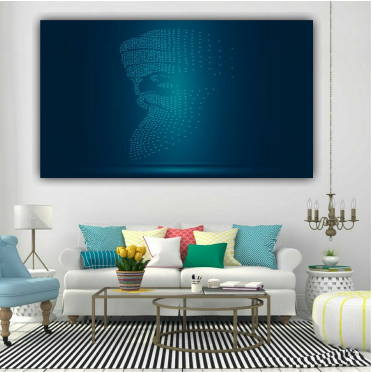 Beautiful Canvas Painting Guru Nanak Wall Frame for Living Room Wall Decoration