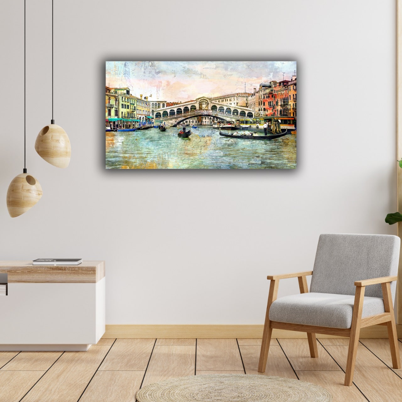 Canvas Painting Rialto Bridge Wall Painting Frame 