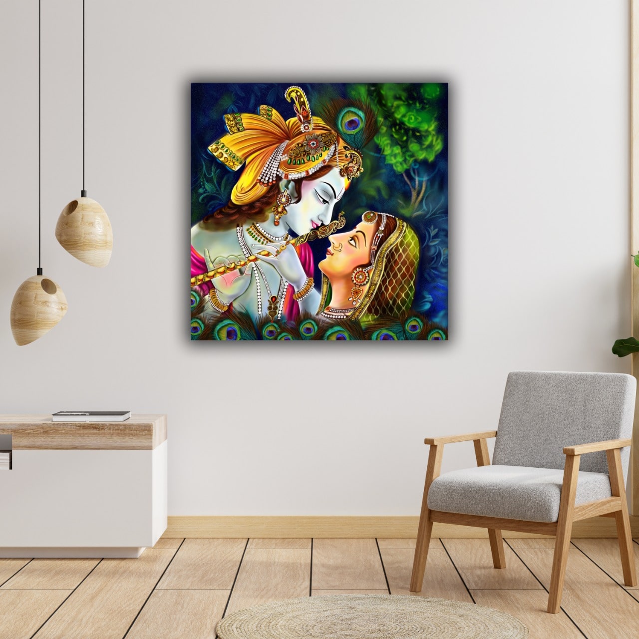 The Seven Colours Radha Krishna Painting