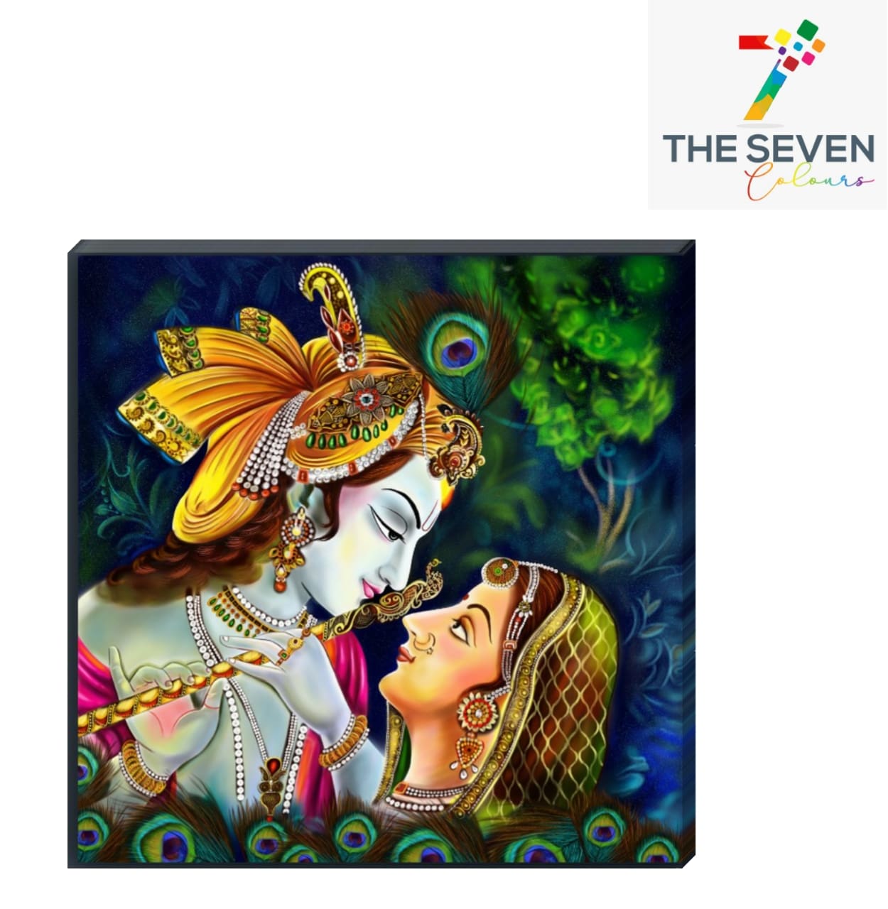 The Seven Colours Radha Krishna Painting
