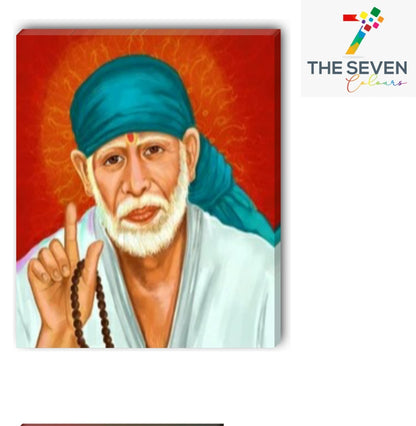 Beautiful Canvas Painting Sai Baba Wall Frame for Home Decoration