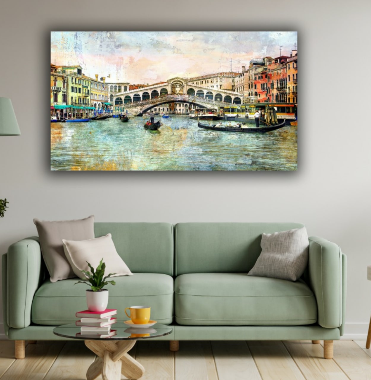 Canvas Painting Rialto Bridge Wall Painting Frame 