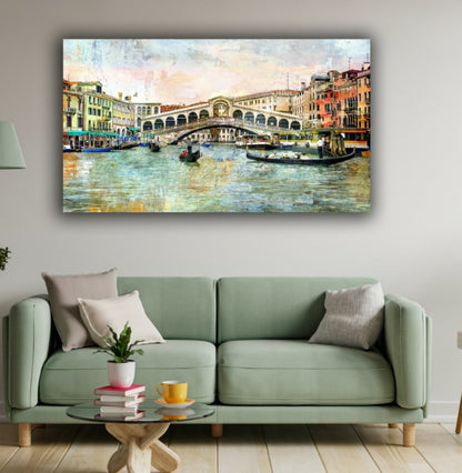 Canvas Painting Rialto Bridge Wall Painting Frame 