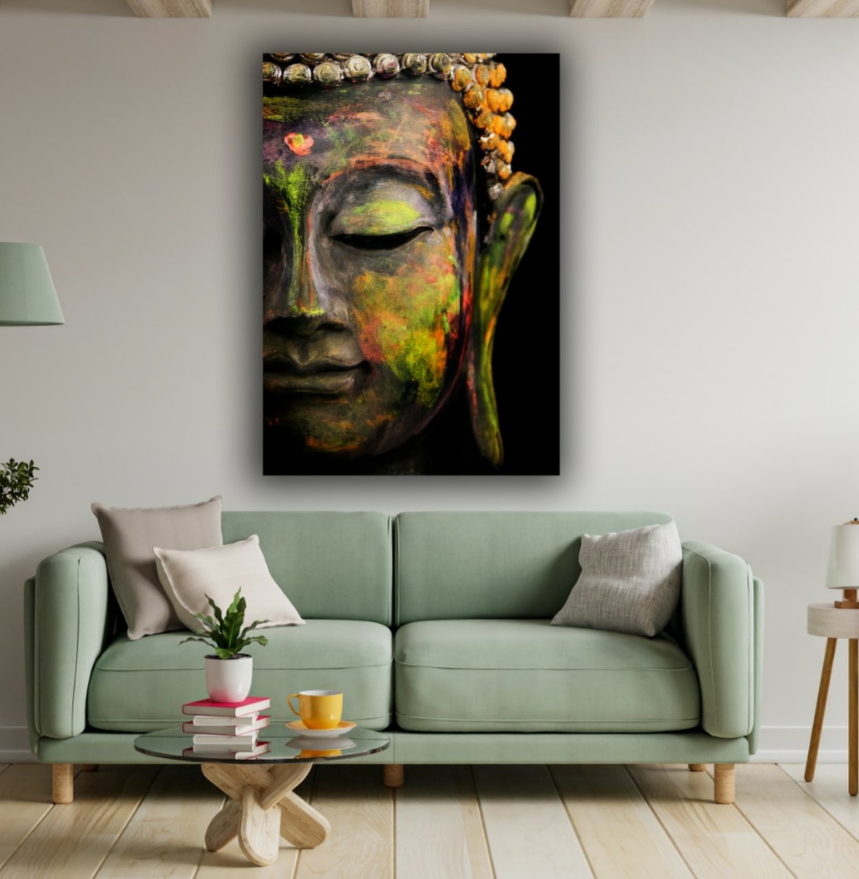 Lord Buddha Painting Canvas wall Frame for Living Room Wall Decor