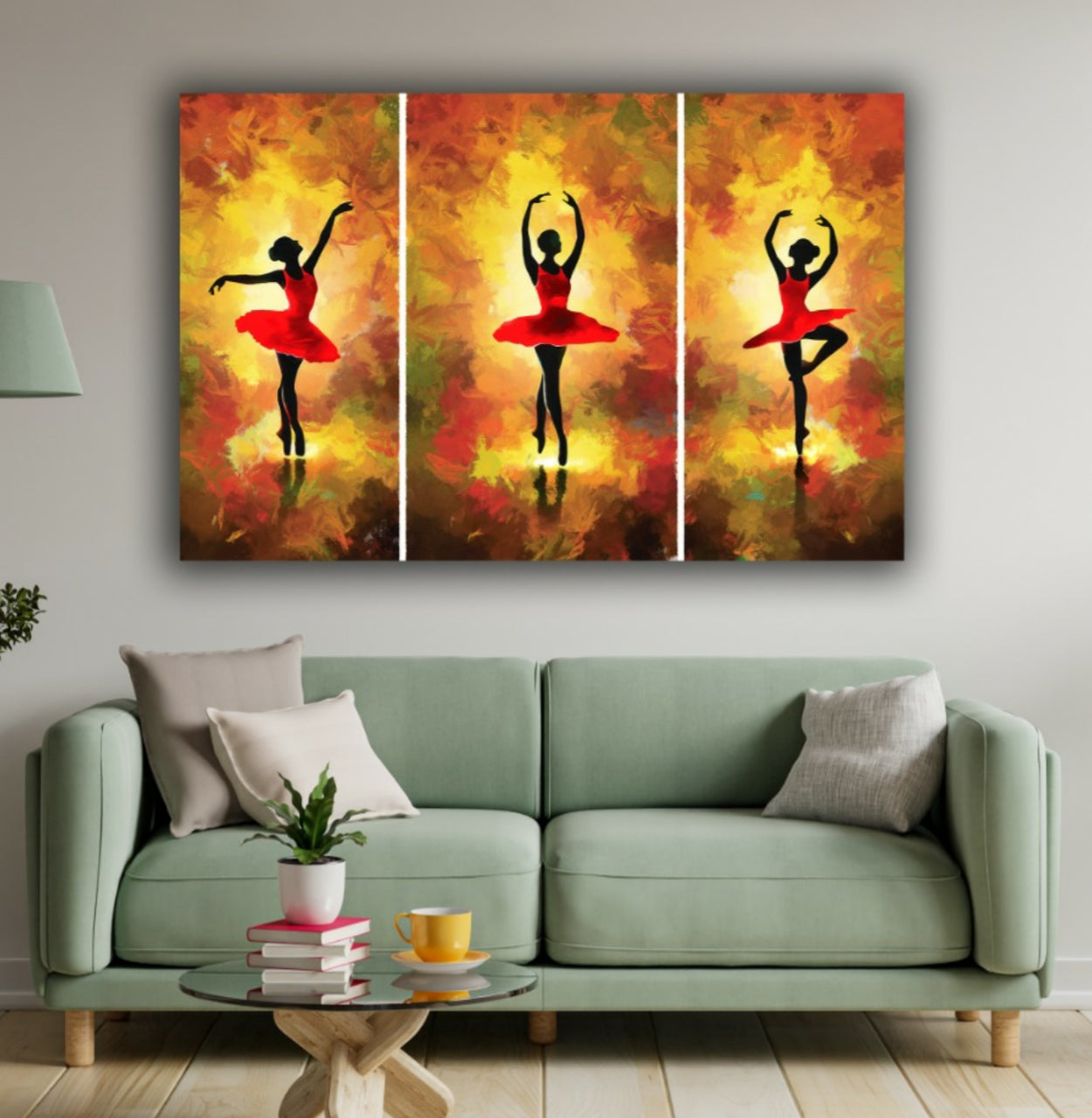 Handmade Canvas Painting A Dancing Girl Abstract Wall Art Frame for Wall Decoration