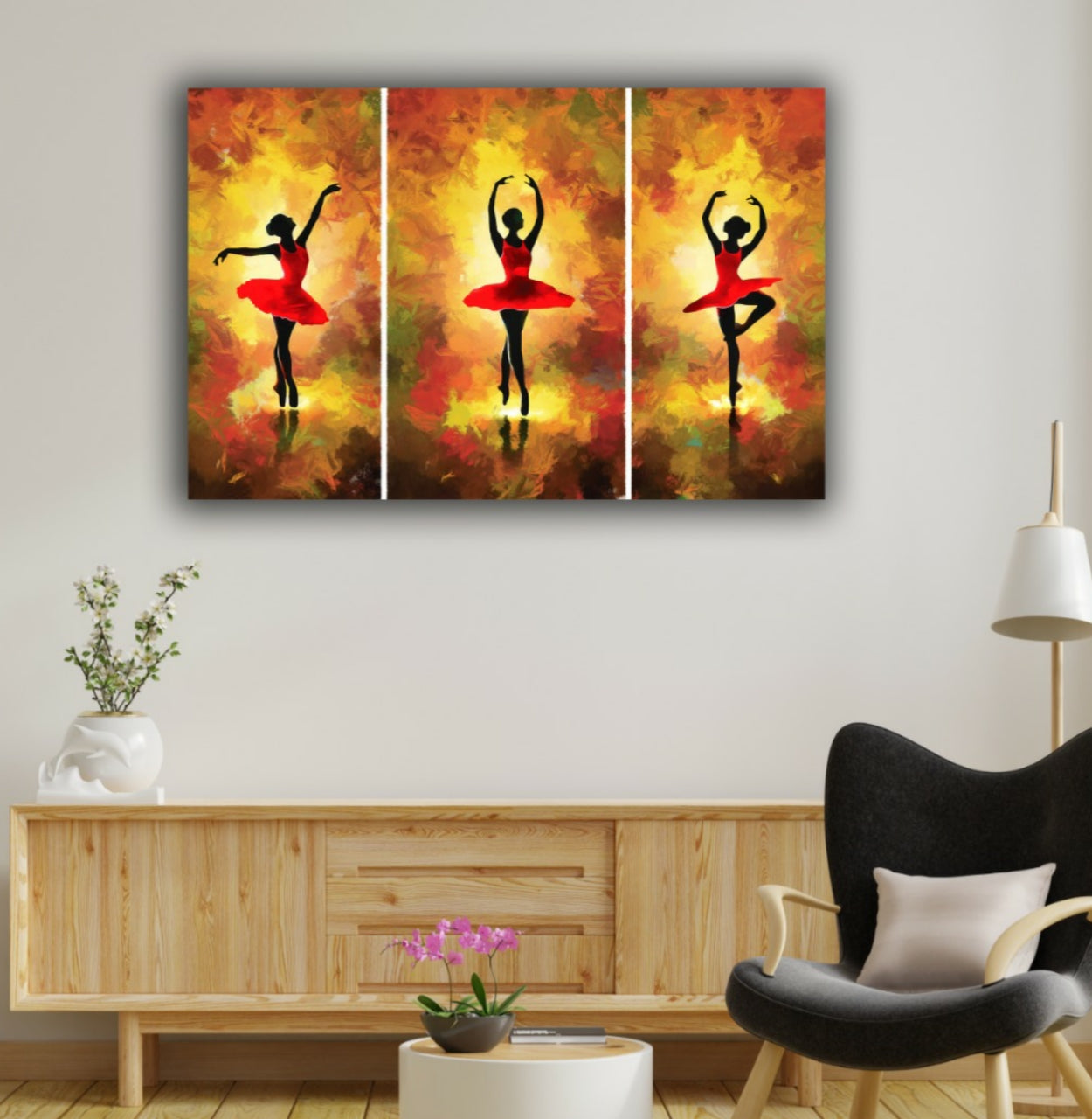 Handmade Canvas Painting A Dancing Girl Abstract Wall Art Frame for Wall Decoration