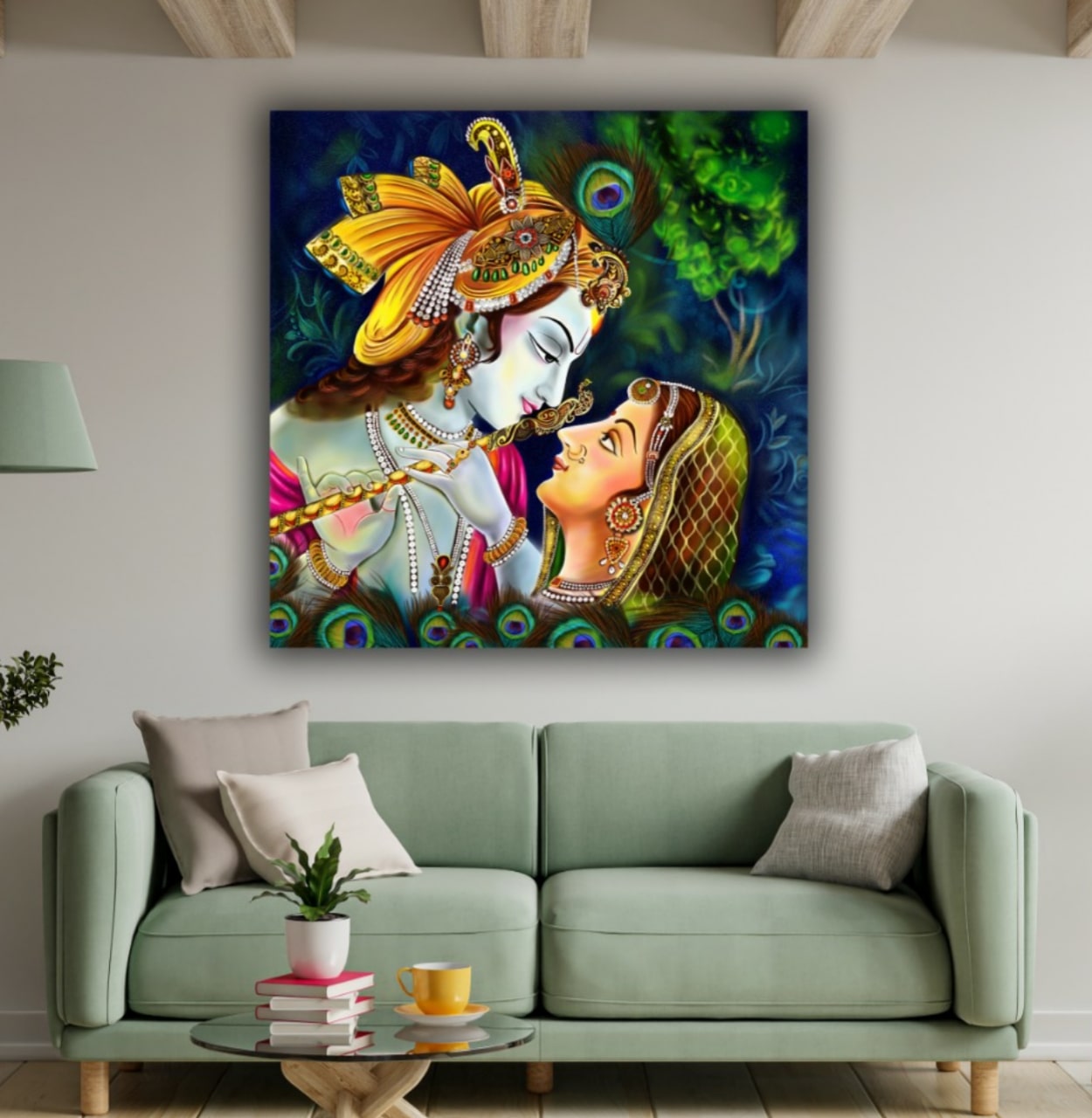 The Seven Colours Radha Krishna Painting