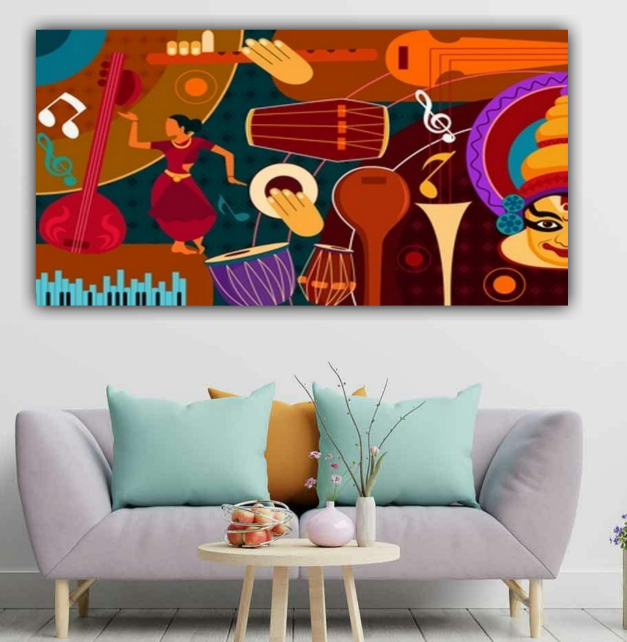 Beautiful Canvas Painting A Musical Collage Wall Painting Frame for Living Room Decoration