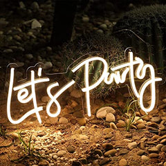 Led Neon Light Sign Lets Party | Custom Neon Sign 
