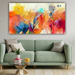 Handmade Canvas Painting Colourful Abstract Wall Art Painting Frame for Living Room Wall Decoration