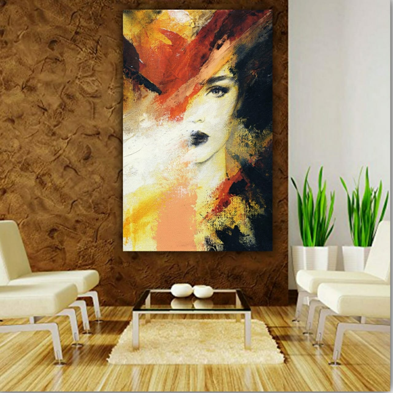 Abstract Canvas Painting Frame for Living Room Wall Decoration A Beautiful Women