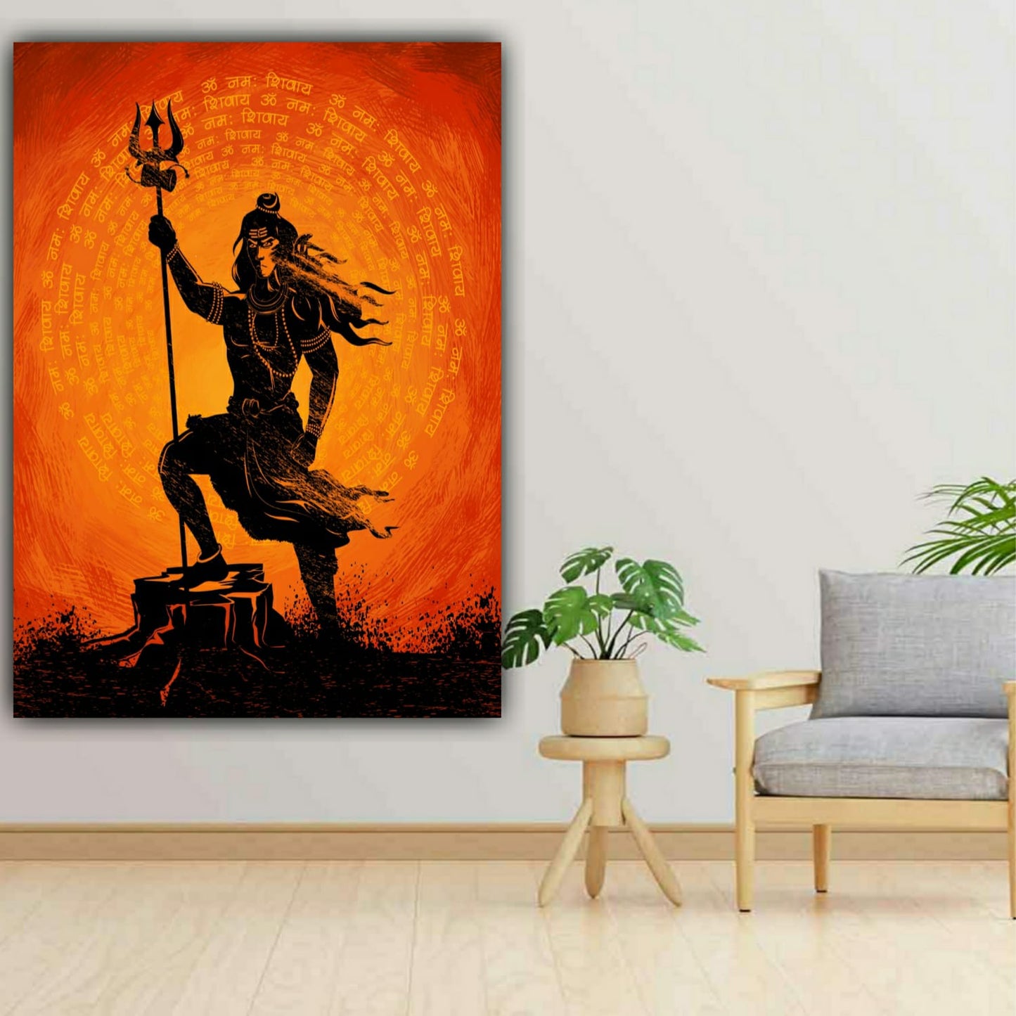 Beautiful Lord Shiva Painting Canvas wall Frame for Living Room Wall Decoration