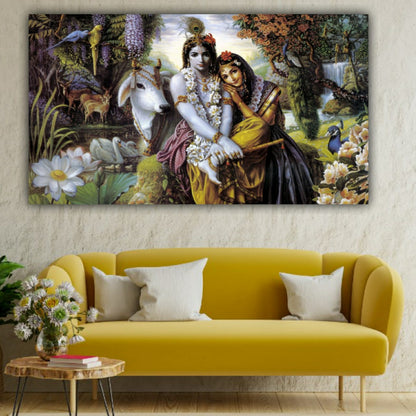 Radha Krishna Painting Frame For Living Room Wall Decor