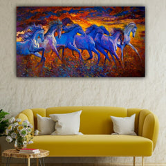 3D Canvas Running Horses Painting Wall Frame for Living Room Wall Decoration