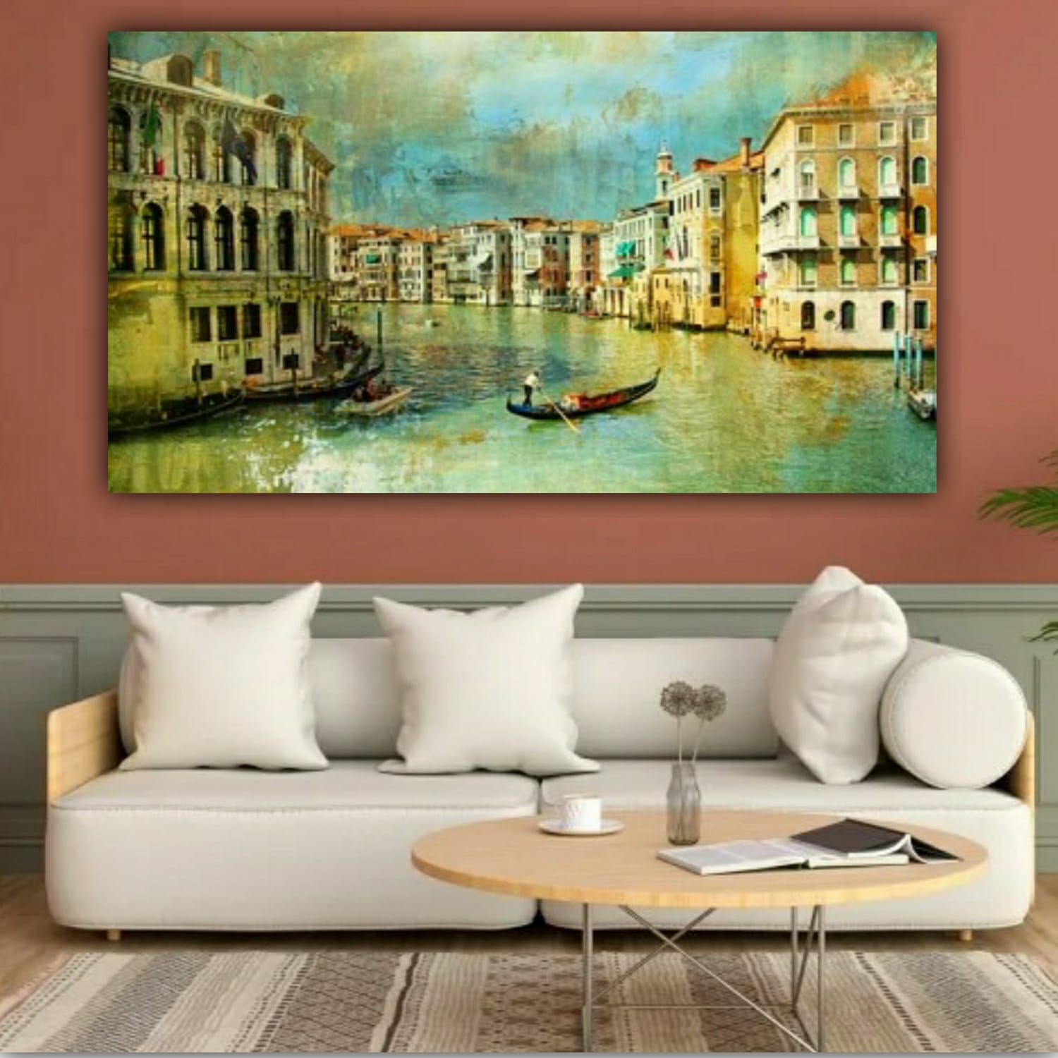 Canvas Painting Rialto Bridge Landscape Wall Painting Frame for Living Room Wall