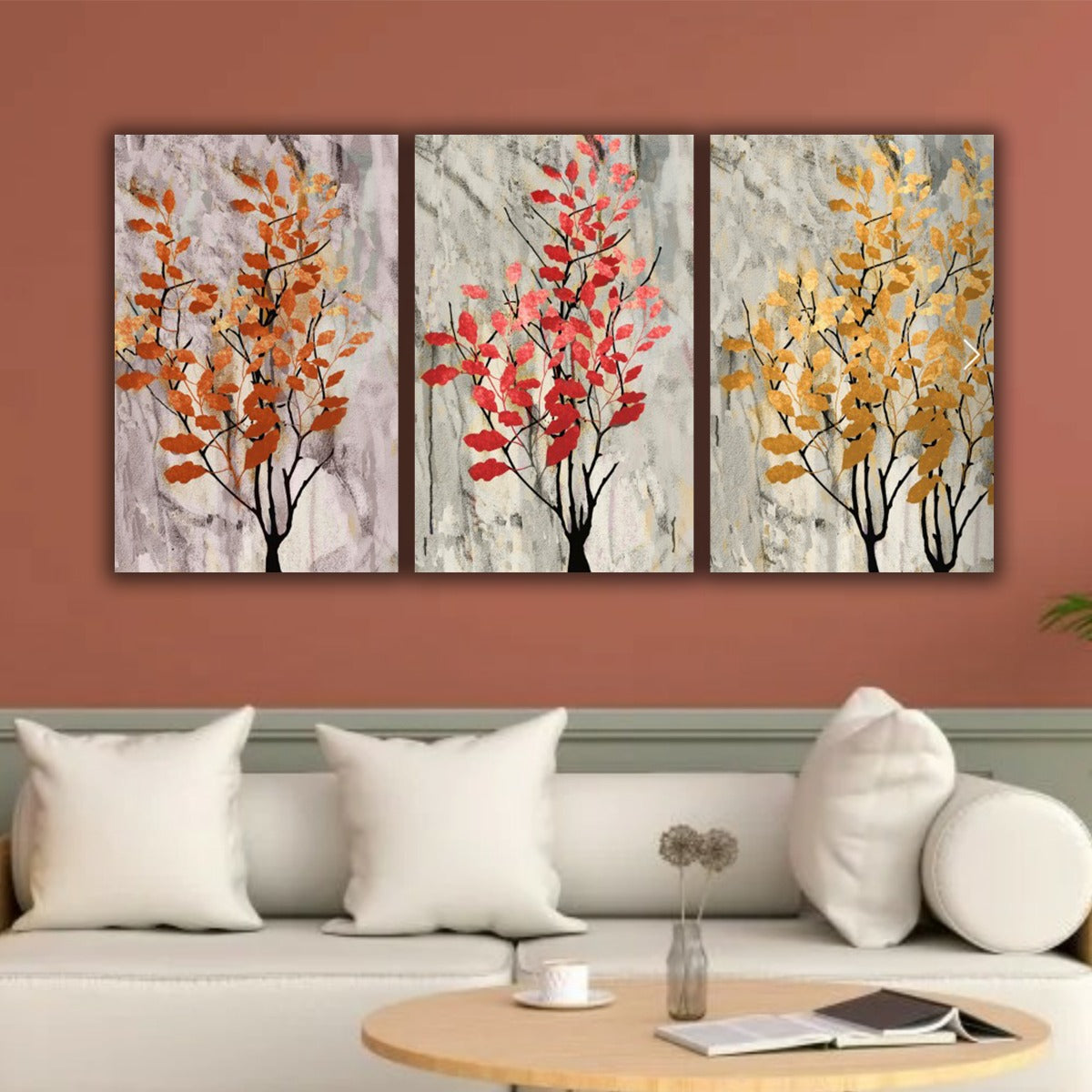 Canvas Painting Flower Arts with Frame for Living Room Wall Decors