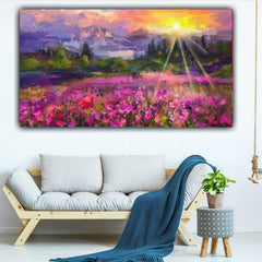 Canvas Painting Couples Walking Landscape Wall Painting Frame