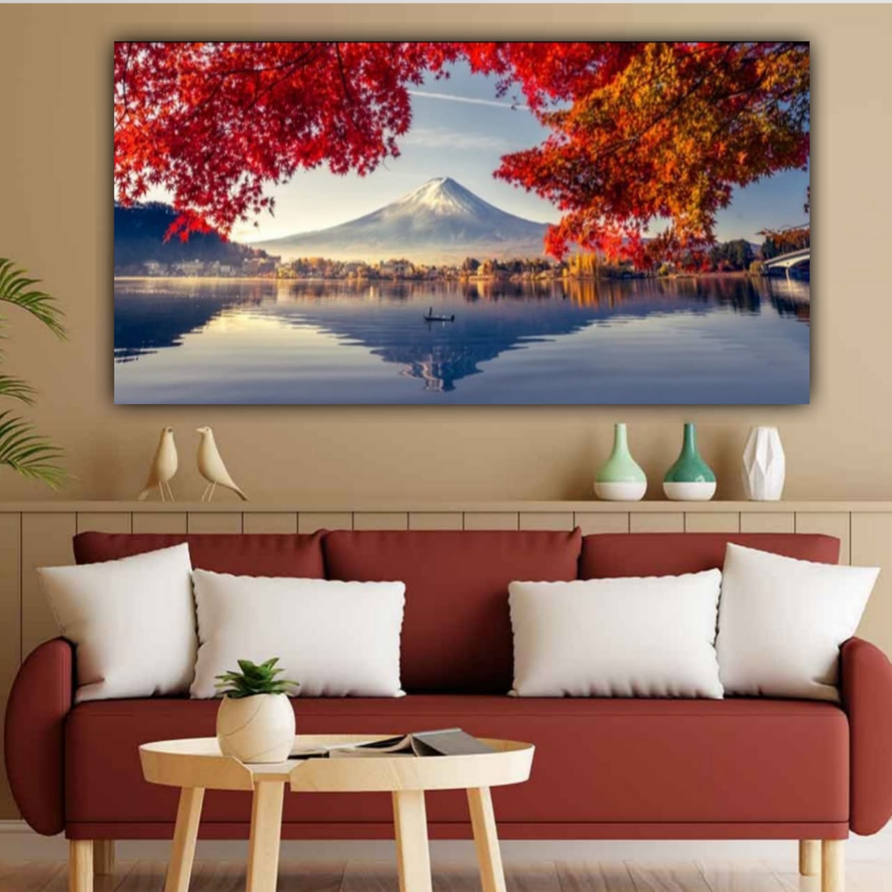 Canvas Painting River Front Landscape Wall Painting Frame