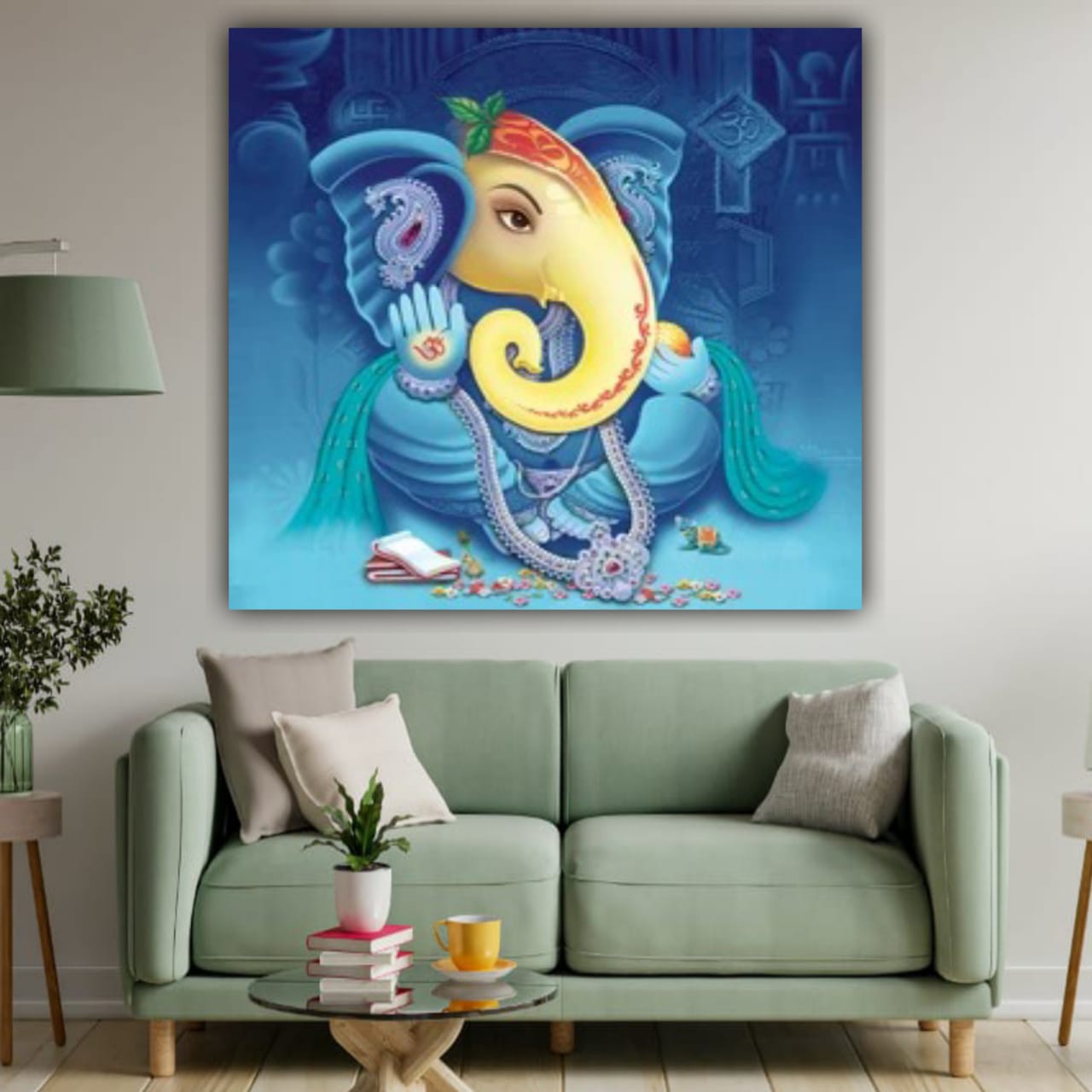 Auspicious Lord Ganesha Wall Painting Frame for Living Room Wall Decors