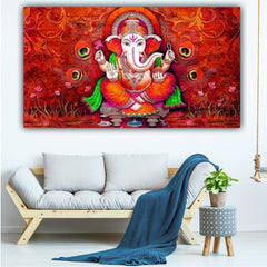 Lord Ganesha Painting Frame for Temple Decoration | Ganesh Ji Wall Decor