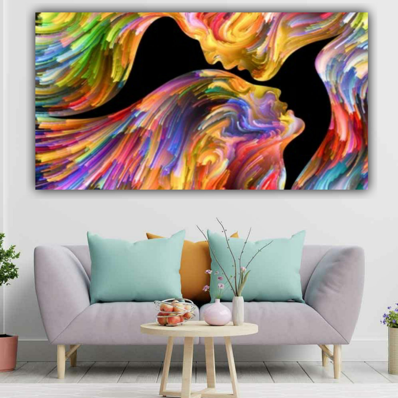 Abstract Canvas Painting A Couple Wall Painting Frame for Living Room Decoration