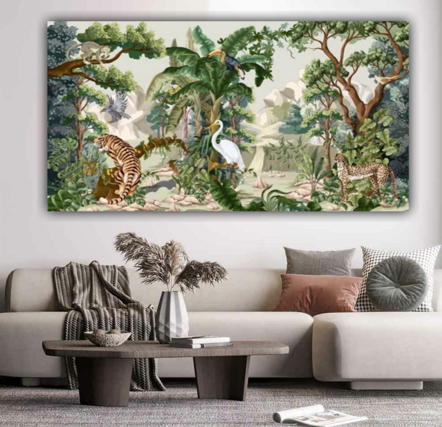 Canvas Painting Forest Landscape Wall Painting Frame for Living Room