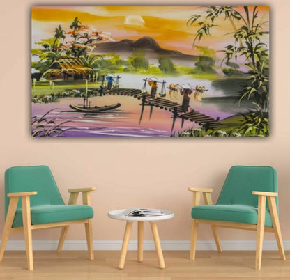 Canvas Painting Beautiful Landscape Wall Painting Frame for Living Room