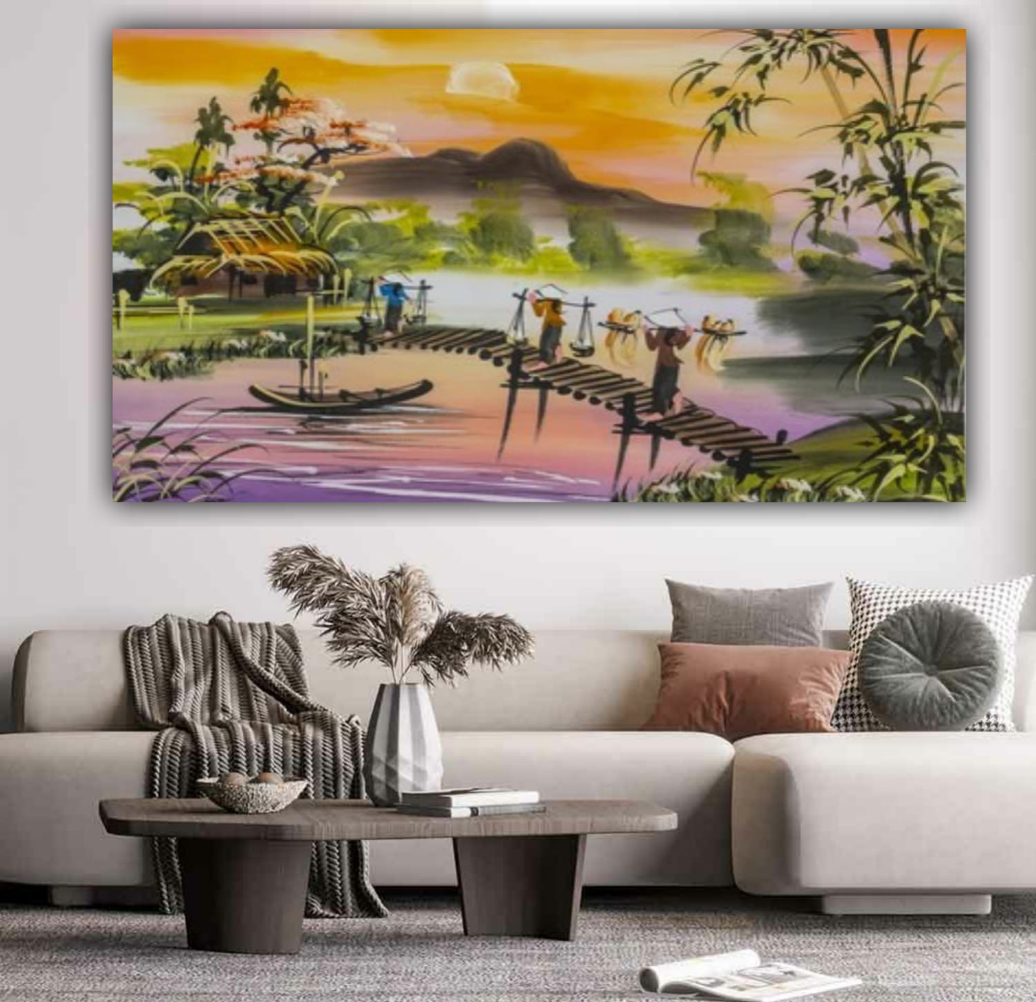 Canvas Painting Beautiful Landscape Wall Painting Frame for Living Room