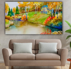 Canvas Painting Beautiful Landscape Wall Painting Frame 