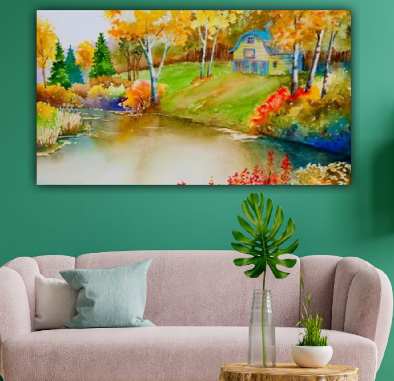 Canvas Painting Beautiful Landscape Wall Painting Frame 