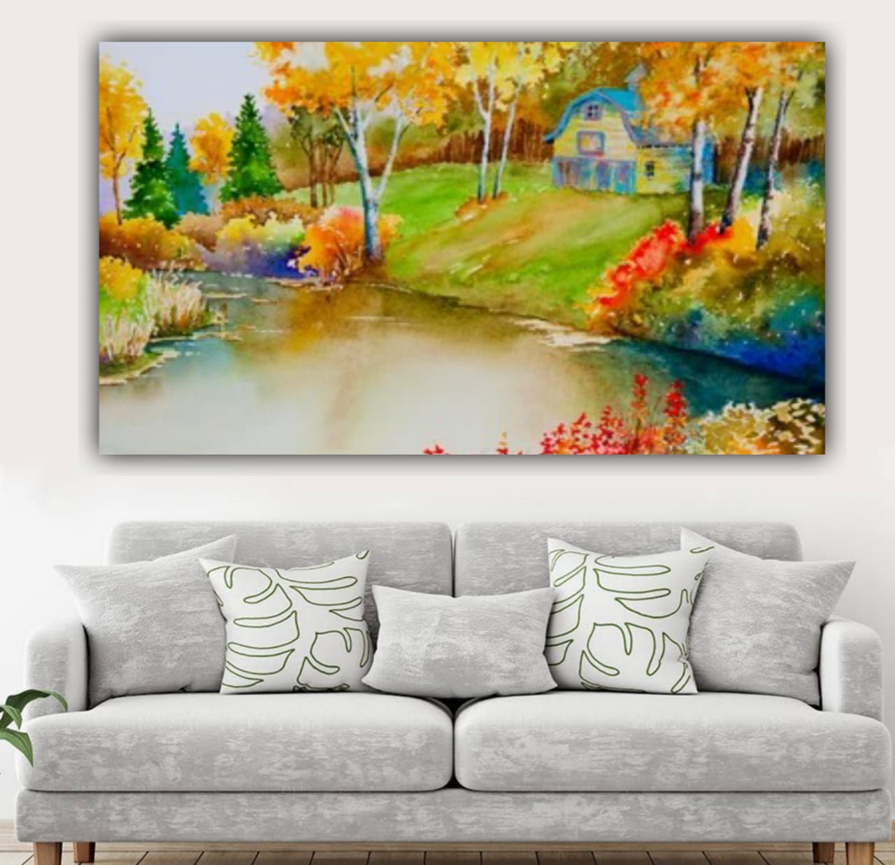Canvas Painting Beautiful Landscape Wall Painting Frame 