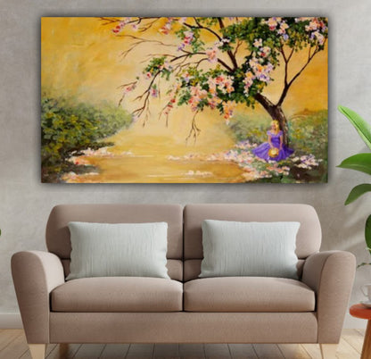 Beautiful Canvas Painting Beautiful Landscape Wall Painting Frame A Princess at Riverfront