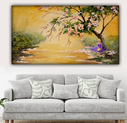 Beautiful Canvas Painting Beautiful Landscape Wall Painting Frame A Princess at Riverfront