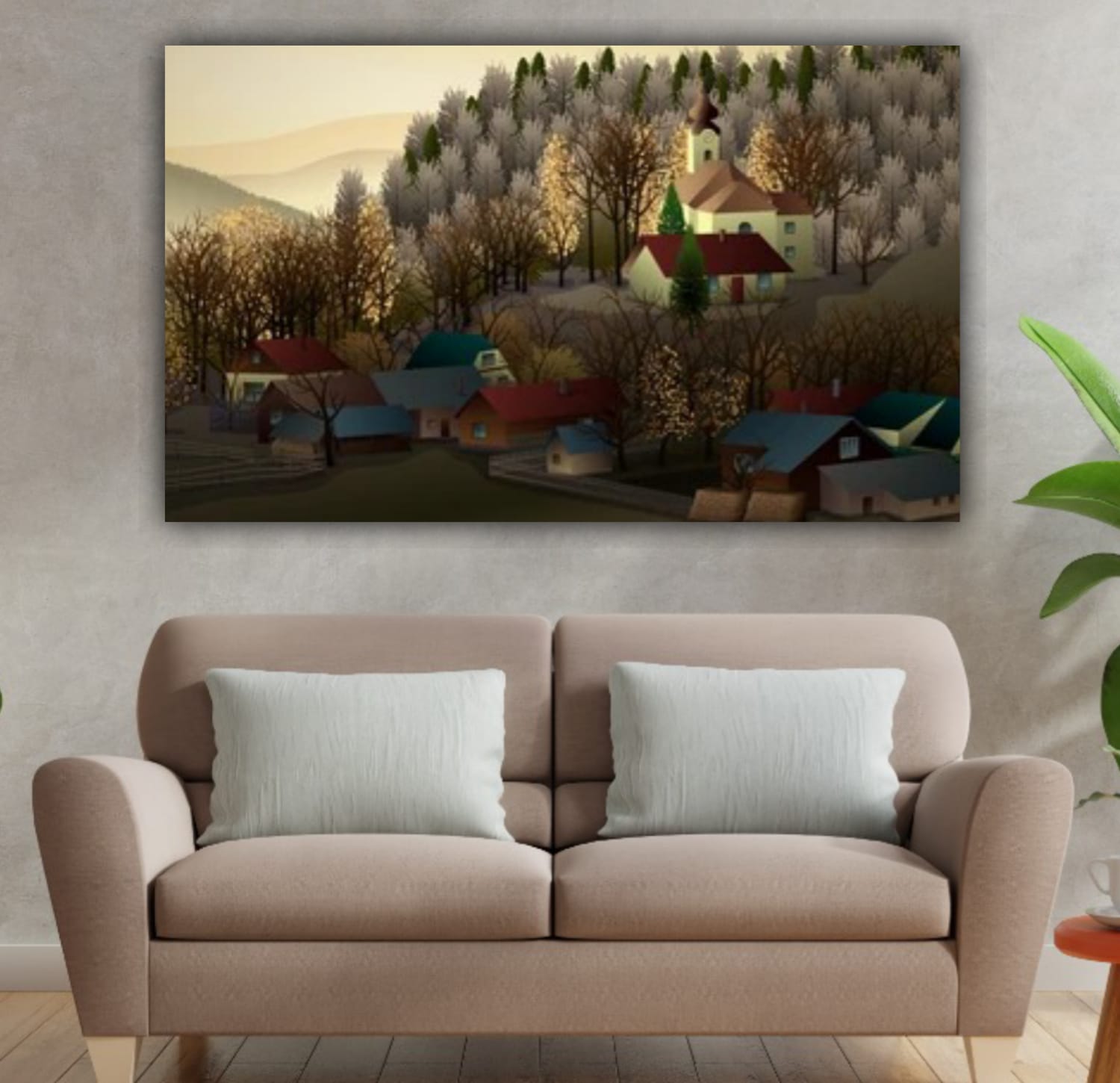 Canvas Painting Beautiful Landscape Wall Painting Frame