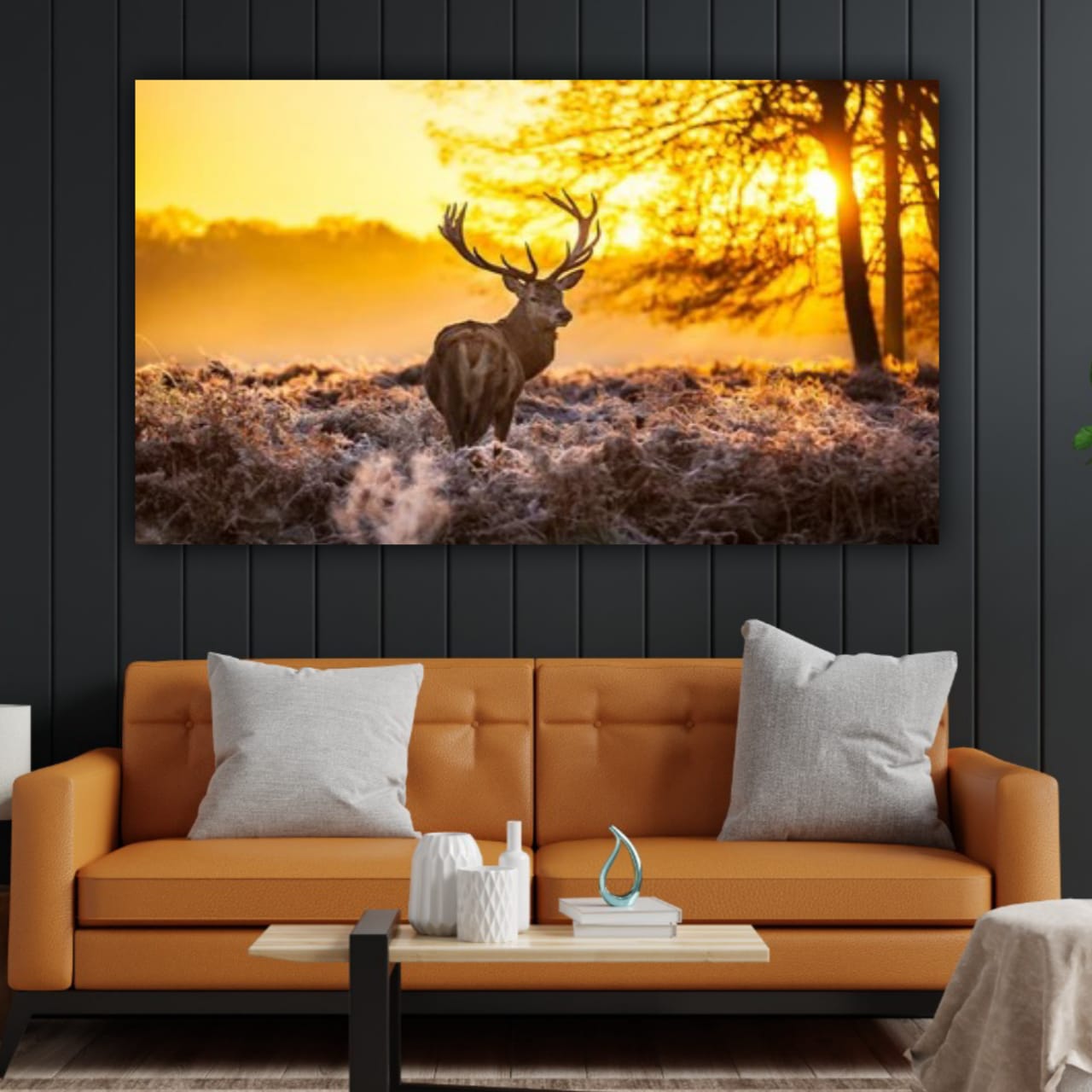 Beautiful Canvas Painting with Frame for Wall Decoration A Curious Deer