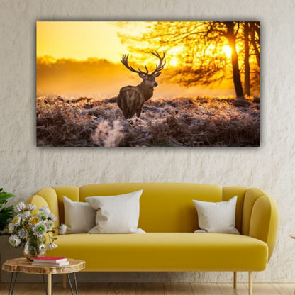 Beautiful Canvas Painting with Frame for Wall Decoration A Curious Deer