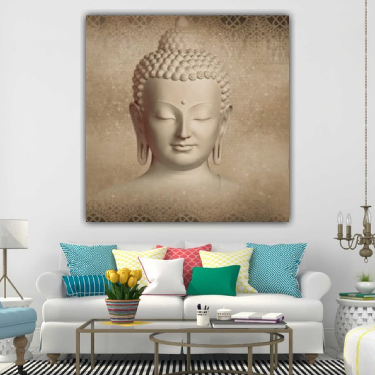 Lord Buddha Painting Canvas Frame | Canvas Painting | Buddha Painting
